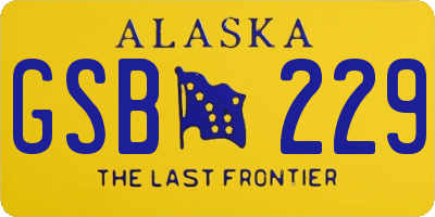 AK license plate GSB229