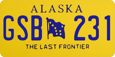 AK license plate GSB231