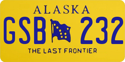 AK license plate GSB232