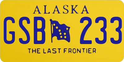 AK license plate GSB233