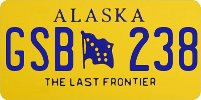AK license plate GSB238