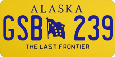 AK license plate GSB239