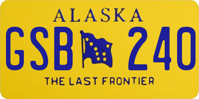AK license plate GSB240