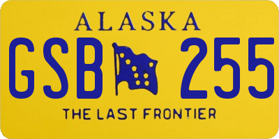 AK license plate GSB255
