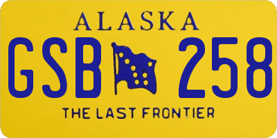 AK license plate GSB258
