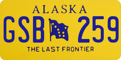 AK license plate GSB259