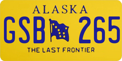 AK license plate GSB265