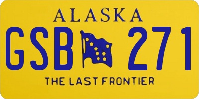 AK license plate GSB271
