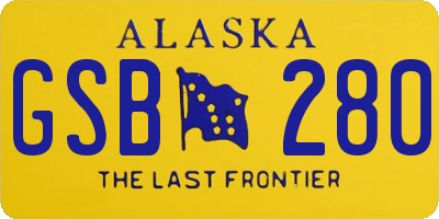 AK license plate GSB280