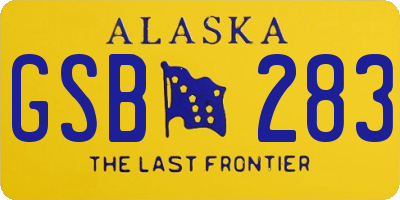AK license plate GSB283