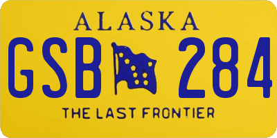 AK license plate GSB284