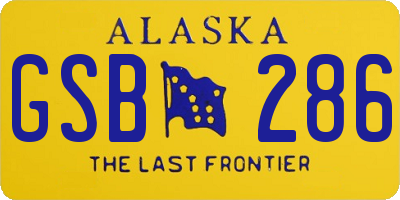 AK license plate GSB286