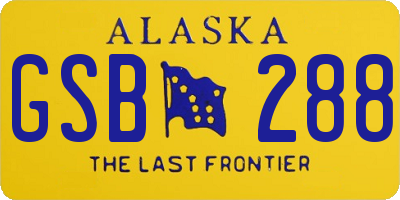 AK license plate GSB288