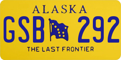 AK license plate GSB292