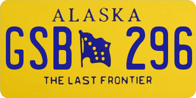 AK license plate GSB296