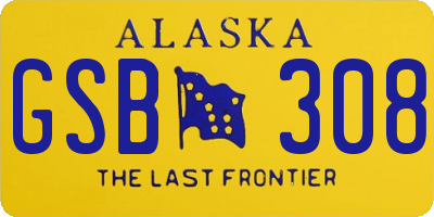 AK license plate GSB308