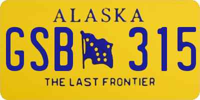 AK license plate GSB315