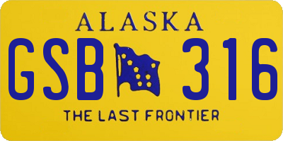 AK license plate GSB316