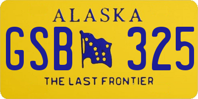 AK license plate GSB325