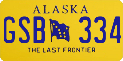 AK license plate GSB334