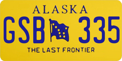 AK license plate GSB335