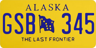 AK license plate GSB345