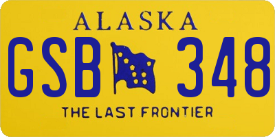 AK license plate GSB348