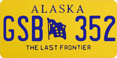 AK license plate GSB352