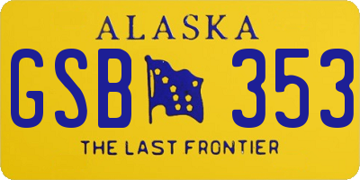 AK license plate GSB353