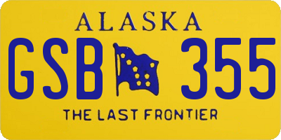 AK license plate GSB355
