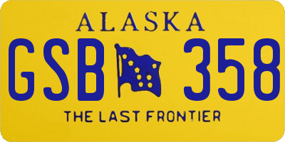 AK license plate GSB358