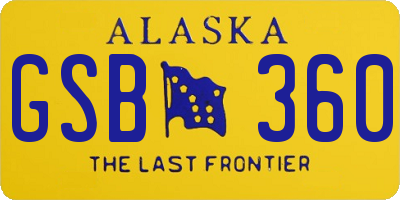 AK license plate GSB360