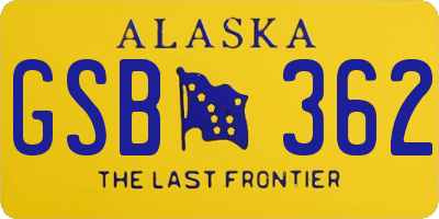 AK license plate GSB362