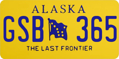 AK license plate GSB365
