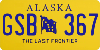 AK license plate GSB367