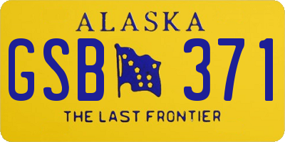 AK license plate GSB371