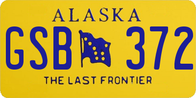AK license plate GSB372