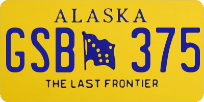 AK license plate GSB375