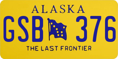AK license plate GSB376