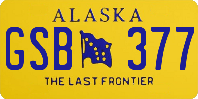 AK license plate GSB377