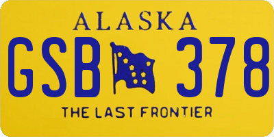 AK license plate GSB378