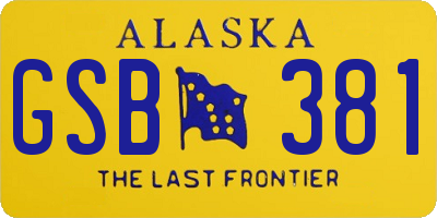AK license plate GSB381