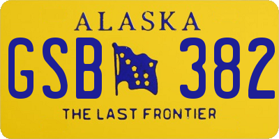 AK license plate GSB382