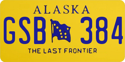 AK license plate GSB384