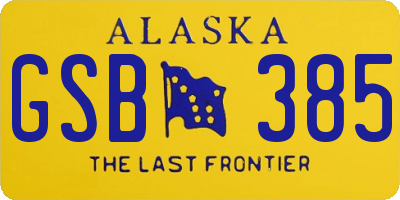 AK license plate GSB385