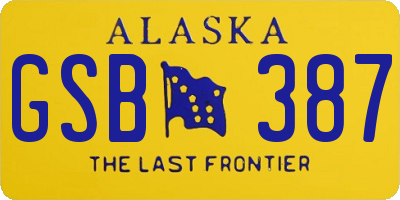AK license plate GSB387