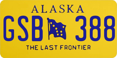 AK license plate GSB388