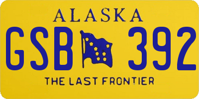 AK license plate GSB392