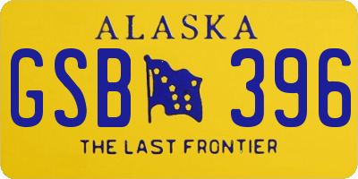 AK license plate GSB396