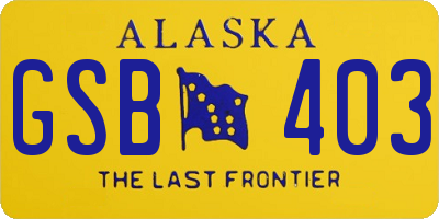 AK license plate GSB403